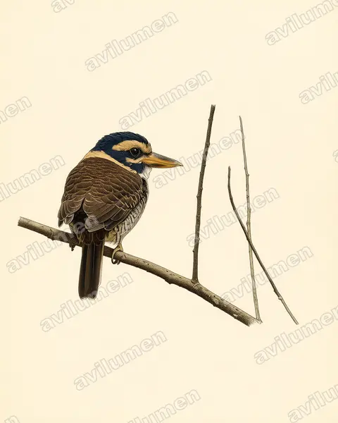 Illustration Planche ancienne : Actenoides princeps (Martin-chasseur royal)