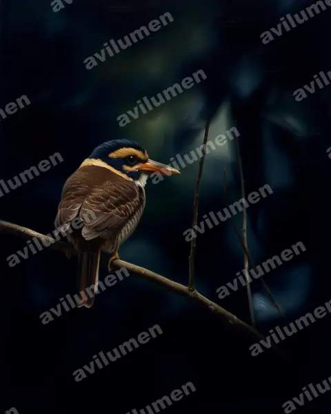 Illustration Huile : Actenoides princeps (Martin-chasseur royal)