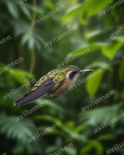 Illustration Réaliste : Adelomyia melanogenys (Colibri moucheté)