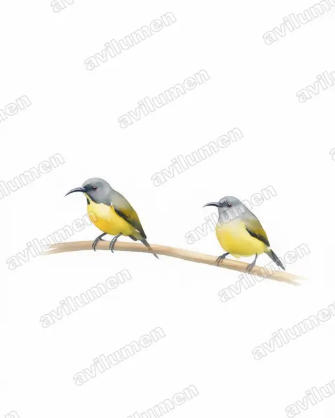 Illustration im Stil Aquarell: Apo Sunbird (Aethopyga boltoni)