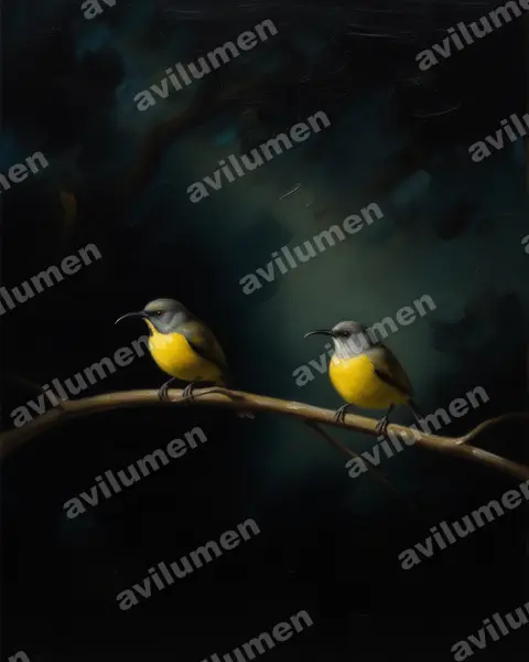 Illustration im Stil Öl: Apo Sunbird (Aethopyga boltoni)