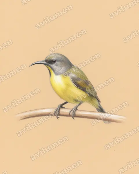 Illustration im Stil Buntstift: Apo Sunbird (Aethopyga boltoni)