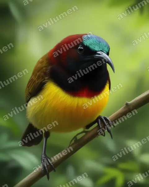 Ilustración en Realista: Aethopyga guimarasensis (Suimanga de Guimarás)