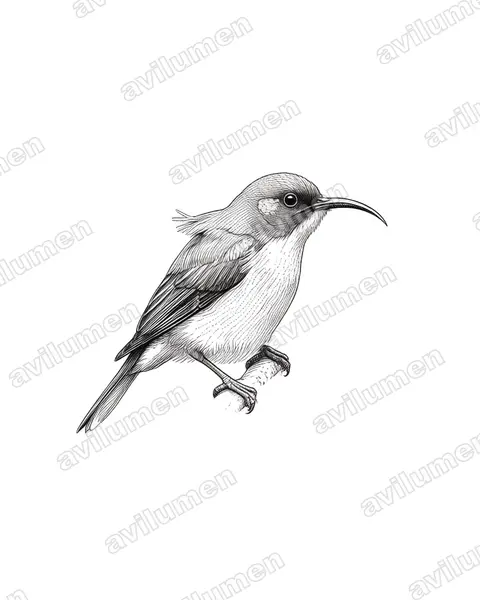 Ilustración en Tinta: Aethopyga linaraborae (Suimanga de Lina​)