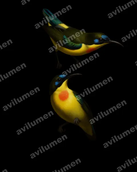 Illustration Huile : Aethopyga pulcherrima (Souimanga montagnard)