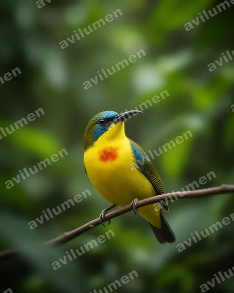 Illustration Réaliste : Aethopyga pulcherrima (Souimanga montagnard)