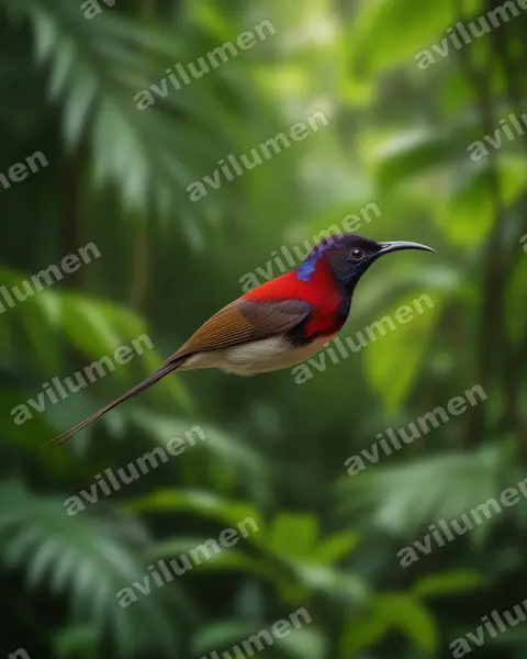 Ilustración en Realista: Aethopyga saturata (Suimanga gorjinegro)