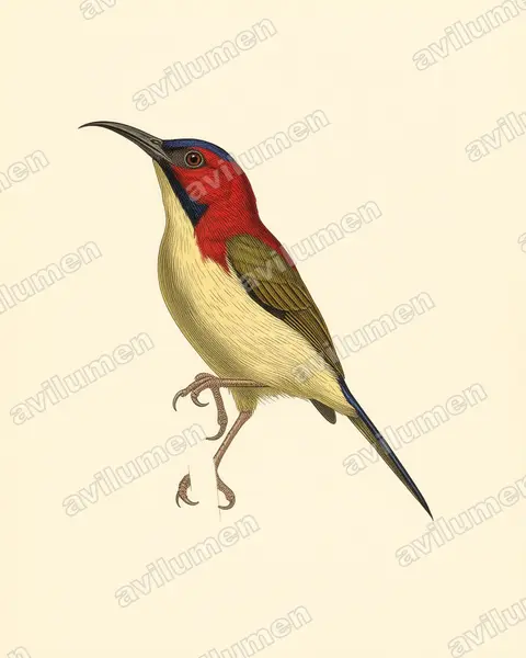 Illustration Planche ancienne : Aethopyga shelleyi (Souimanga de Palawan)