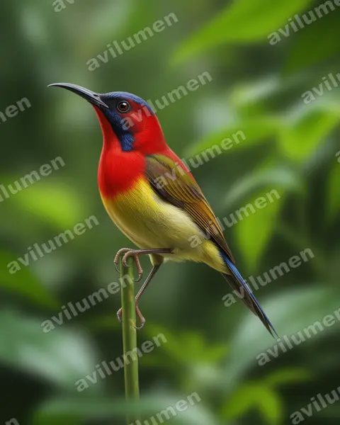 Illustration Réaliste : Aethopyga shelleyi (Souimanga de Palawan)