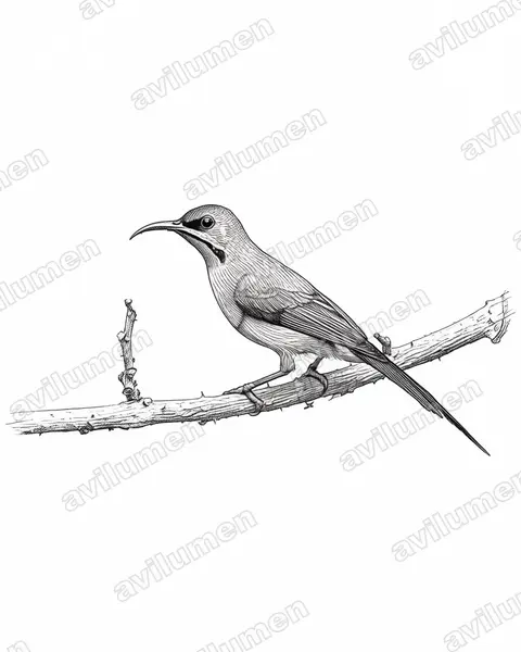 Ilustración en Tinta: Aethopyga siparaja (Suimanga siparaja)