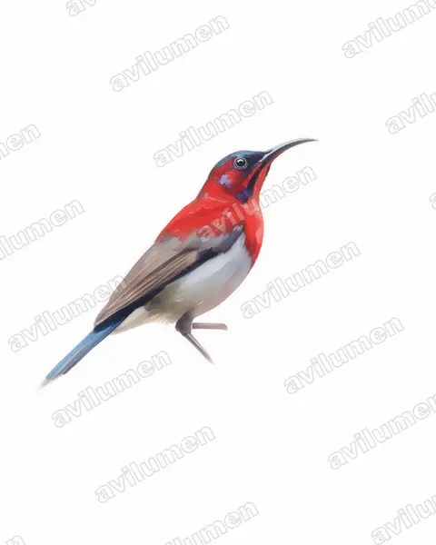 Illustration im Stil Aquarell: Vigors's Sunbird (Aethopyga vigorsii)