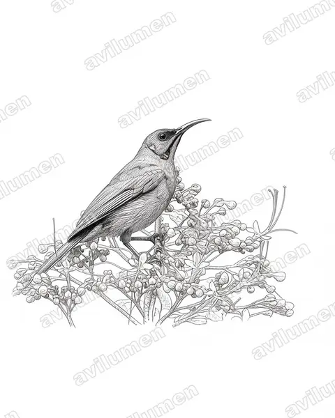 Illustration im Stil Tusche: Vigors's Sunbird (Aethopyga vigorsii)
