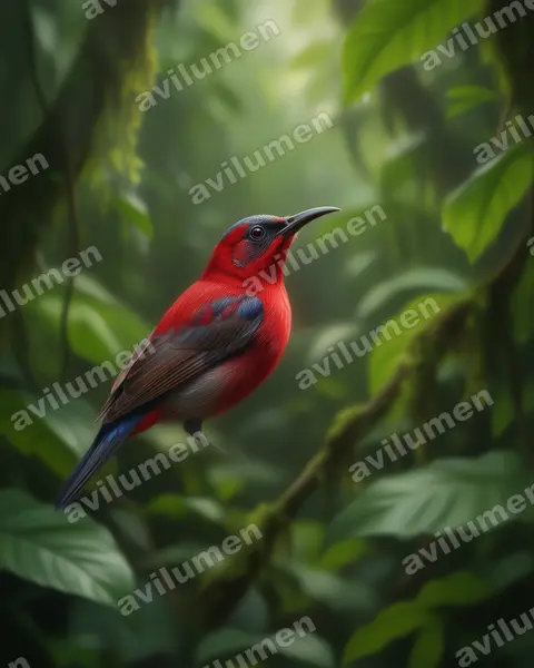 Illustration im Stil Realistisch: Vigors's Sunbird (Aethopyga vigorsii)