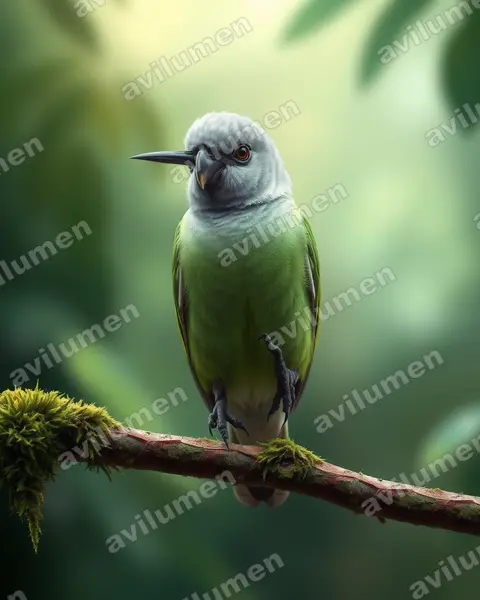 Ilustración en Realista: Agapornis canus (Inseparable malgache​)