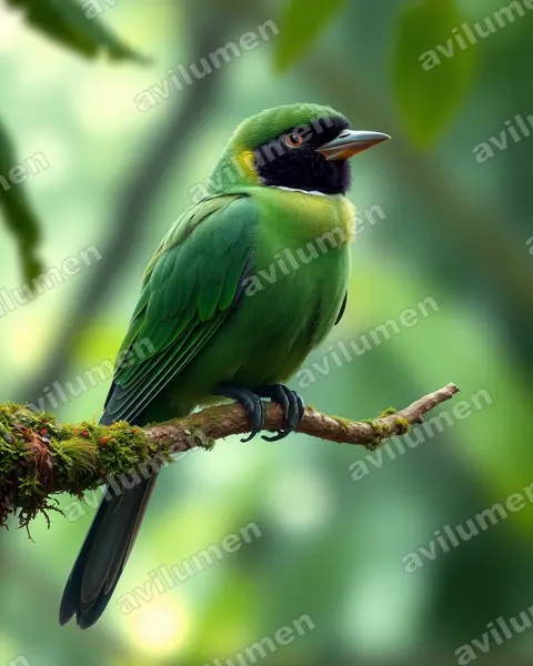 黑領情侶鸚鵡（Agapornis swindernianus）的写实插画