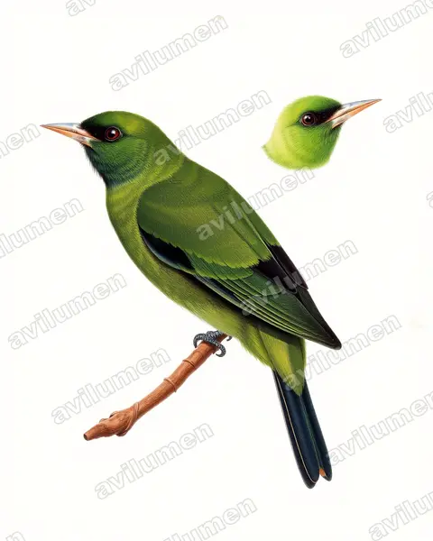 Illustration im Stil Historische Tafel: Tarantapapagei (Agapornis taranta)