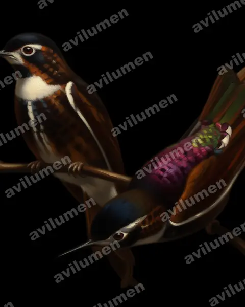 Ilustración en Óleo: Aglaeactis aliciae (Rayo-de-sol de dorso púrpura)