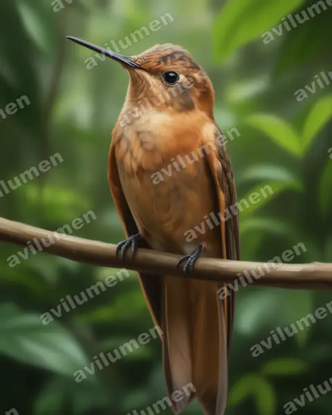 Realistic illustration: Aglaeactis cupripennis (Shining sunbeam)