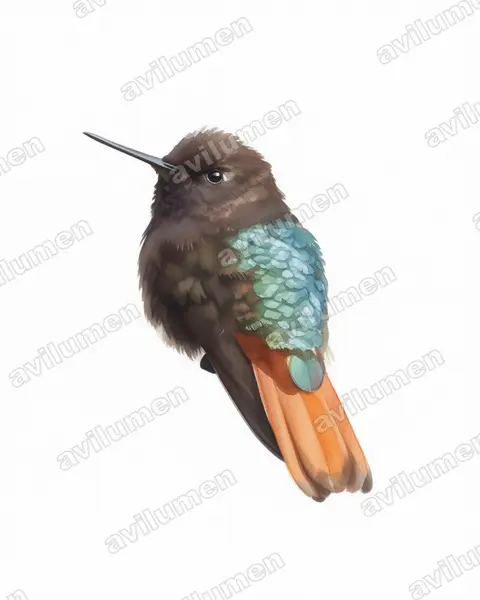 Illustration Aquarelle : Aglaeactis pamela (Colibri paméla)