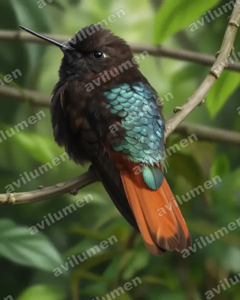 Illustration Réaliste : Aglaeactis pamela (Colibri paméla)