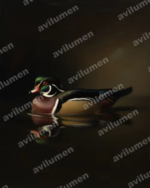Oil illustration: Aix sponsa (Wood duck)