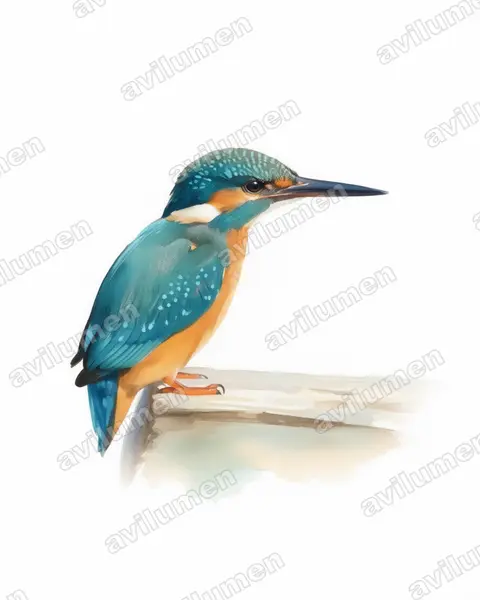 Illustration im Stil Aquarell: Eisvogel (Alcedo atthis)