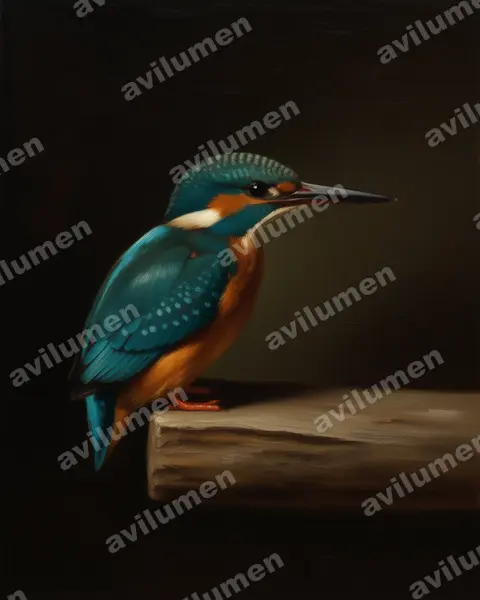 Illustration im Stil Öl: Eisvogel (Alcedo atthis)