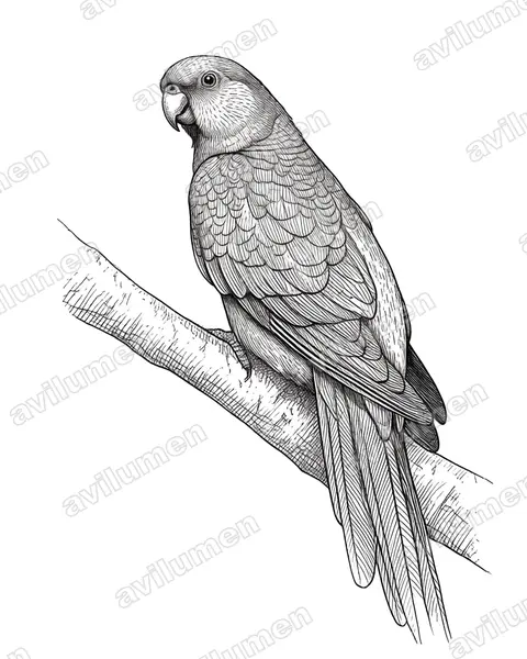 Ink illustration: Alisterus scapularis (Australian King Parrot)