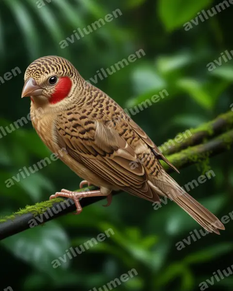 Illustration im Stil Realistisch: Bandastrild (Amadina fasciata)