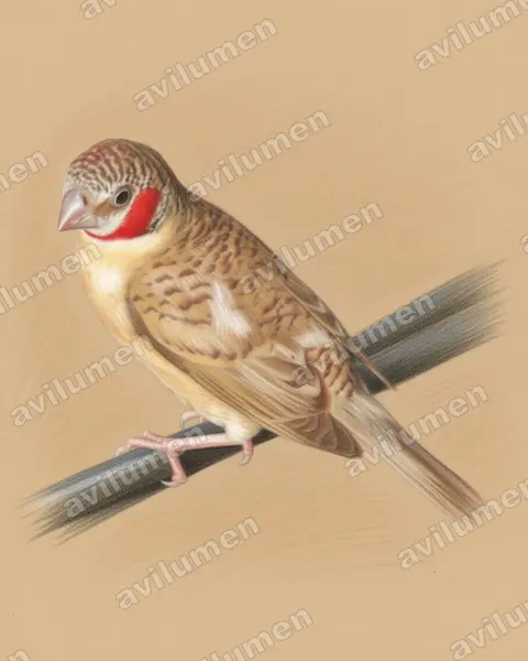 Illustration im Stil Buntstift: Bandastrild (Amadina fasciata)