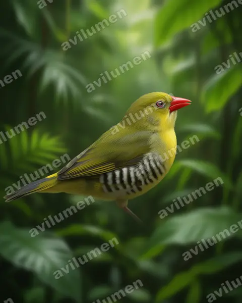 Illustration im Stil Realistisch: Olivastrild (Amandava formosa)