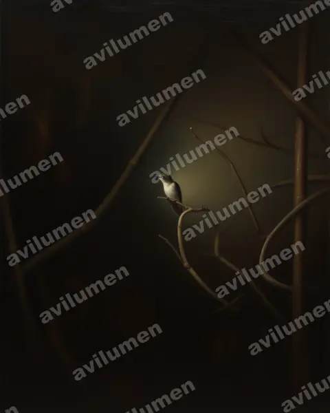 白腹蜂鸟（Amazilia chionogaster）的油画插画