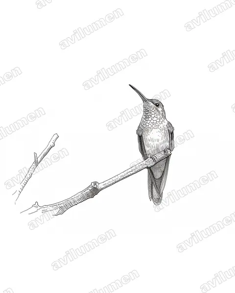 Ink illustration: Amazilia decora (Charming hummingbird)