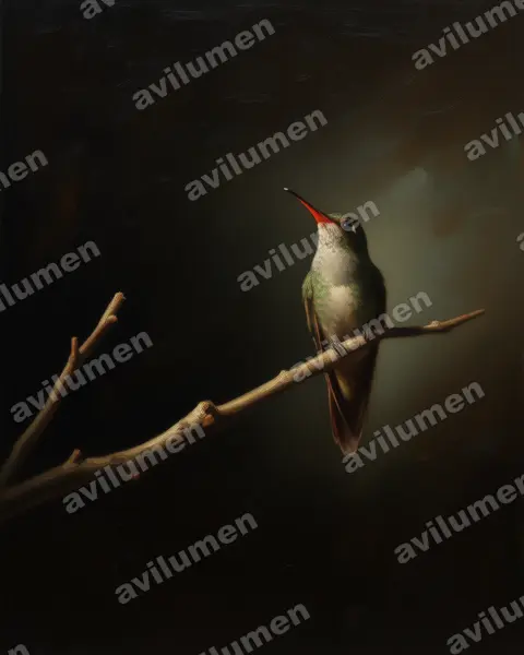 Oil illustration: Amazilia decora (Charming hummingbird)