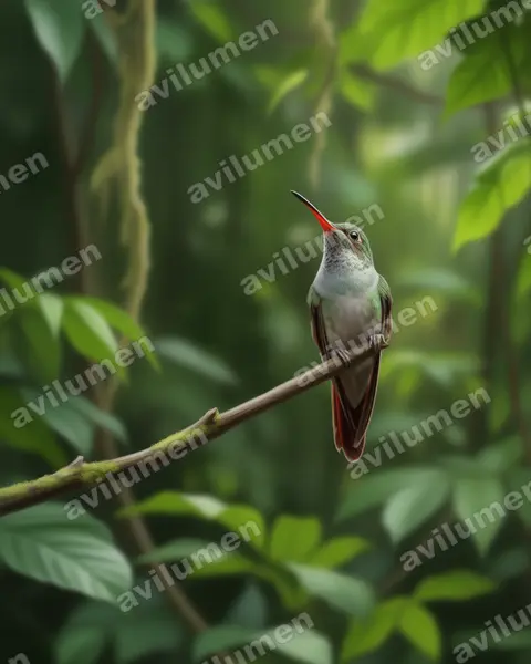 Realistic illustration: Amazilia decora (Charming hummingbird)