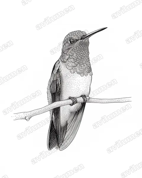Illustration im Stil Tusche: Edwardamazilie (Amazilia edward)