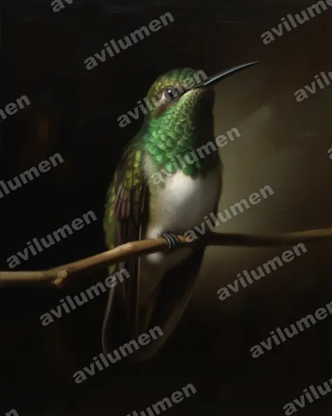 Illustration im Stil Öl: Edwardamazilie (Amazilia edward)