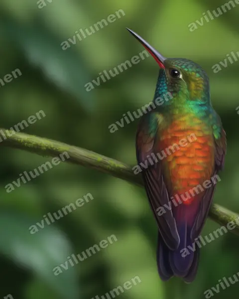 Ilustración en Realista: Amazilia hoffmanni (Saucerottia hoffmanni)
