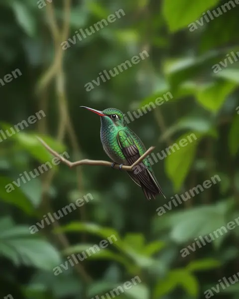 Ilustración en Realista: Amazilia luciae (Esmeralda hondureña)