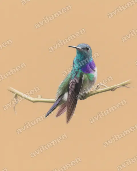 Illustration im Stil Buntstift: Rosenbergamazilie (Amazilia rosenbergi)