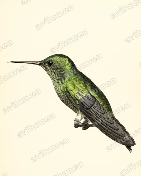 Illustration Planche ancienne : Amazilia saucerottei (Amazilia saucerrottei)