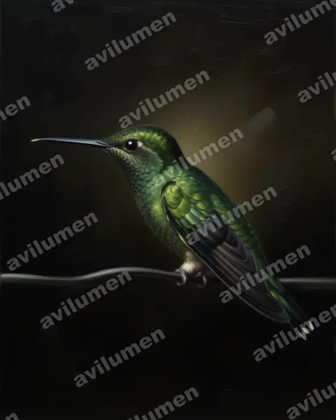 Illustration Huile : Amazilia saucerottei (Amazilia saucerrottei)