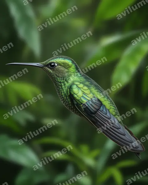 Illustration Réaliste : Amazilia saucerottei (Amazilia saucerrottei)