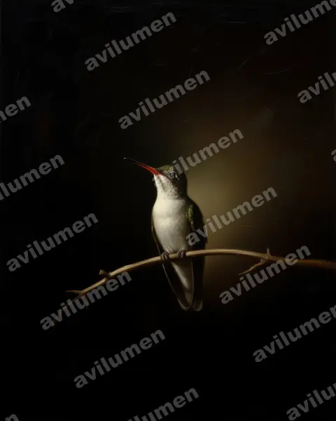 Ilustración en Óleo: Amazilia violiceps (Ramosomyia violiceps)