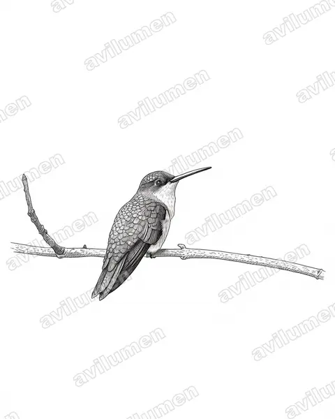 Ilustración en Tinta: Amazilia viridifrons (Ramosomyia viridifrons)