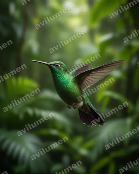 Ilustración en Realista: Amazilia viridigaster (Saucerottia viridigaster)