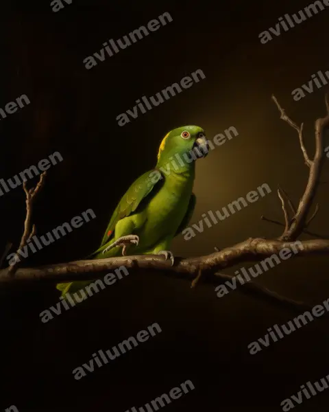 Oil illustration: Amazona auropalliata (Yellow-naped Amazon)