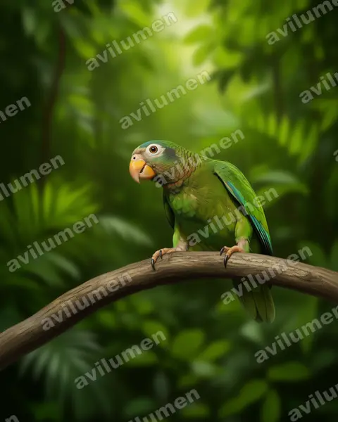 Illustration Réaliste : Amazona collaria (Amazone sasabé)