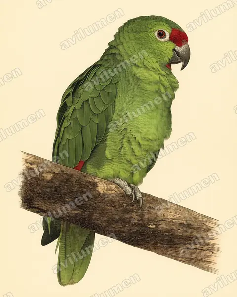 Illustration im Stil Historische Tafel: Diademed amazon (Amazona diadema)