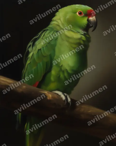 Illustration im Stil Öl: Diademed amazon (Amazona diadema)